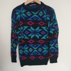 Oversized Geometric Grandma Sweater Vintage